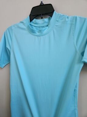 Aqua Blue Short Sleeve Rash Guard